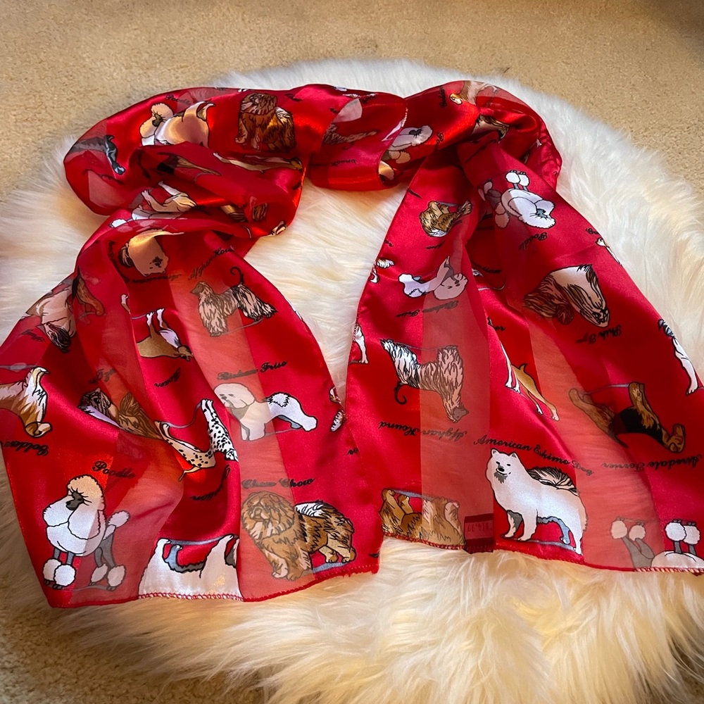Beautiful scarf with dog pictures